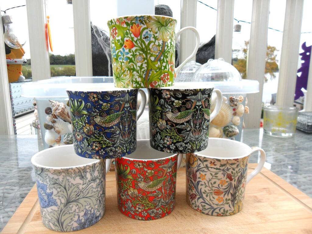 Set Of Six Palace Mugs In Assorted William Morris Designs, 1 of 11
