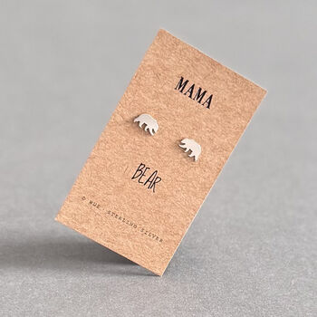 Mama Bear Earrings In Sterling Silver, 2 of 10