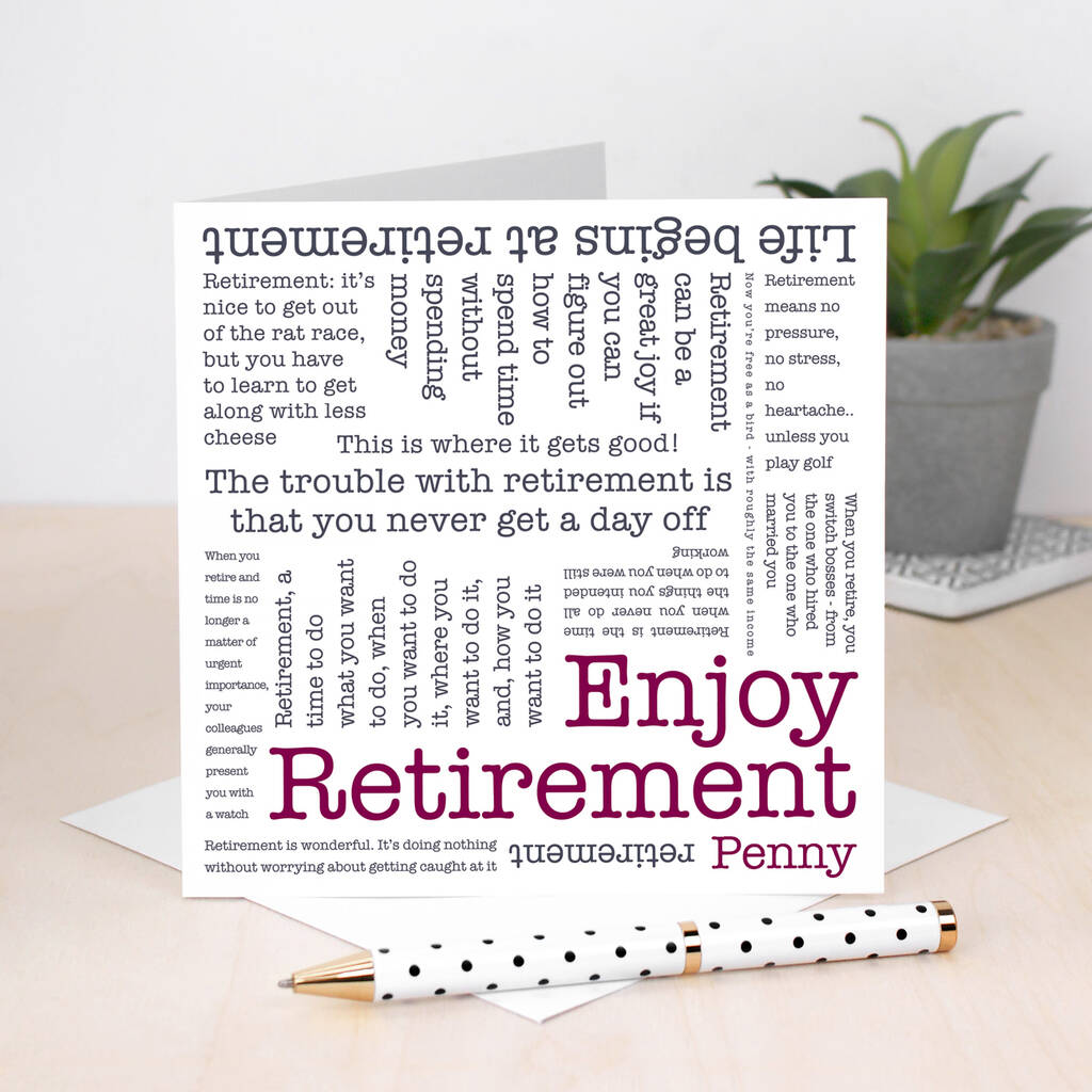 Retirement Card 'Enjoy Retirement' By Coulson Macleod ...