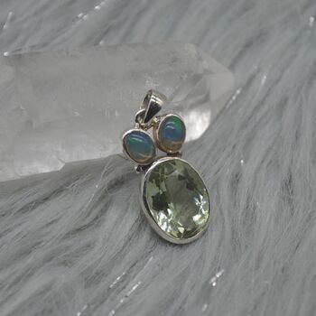 Green Amethyst, Opal Pendant, 2 of 8