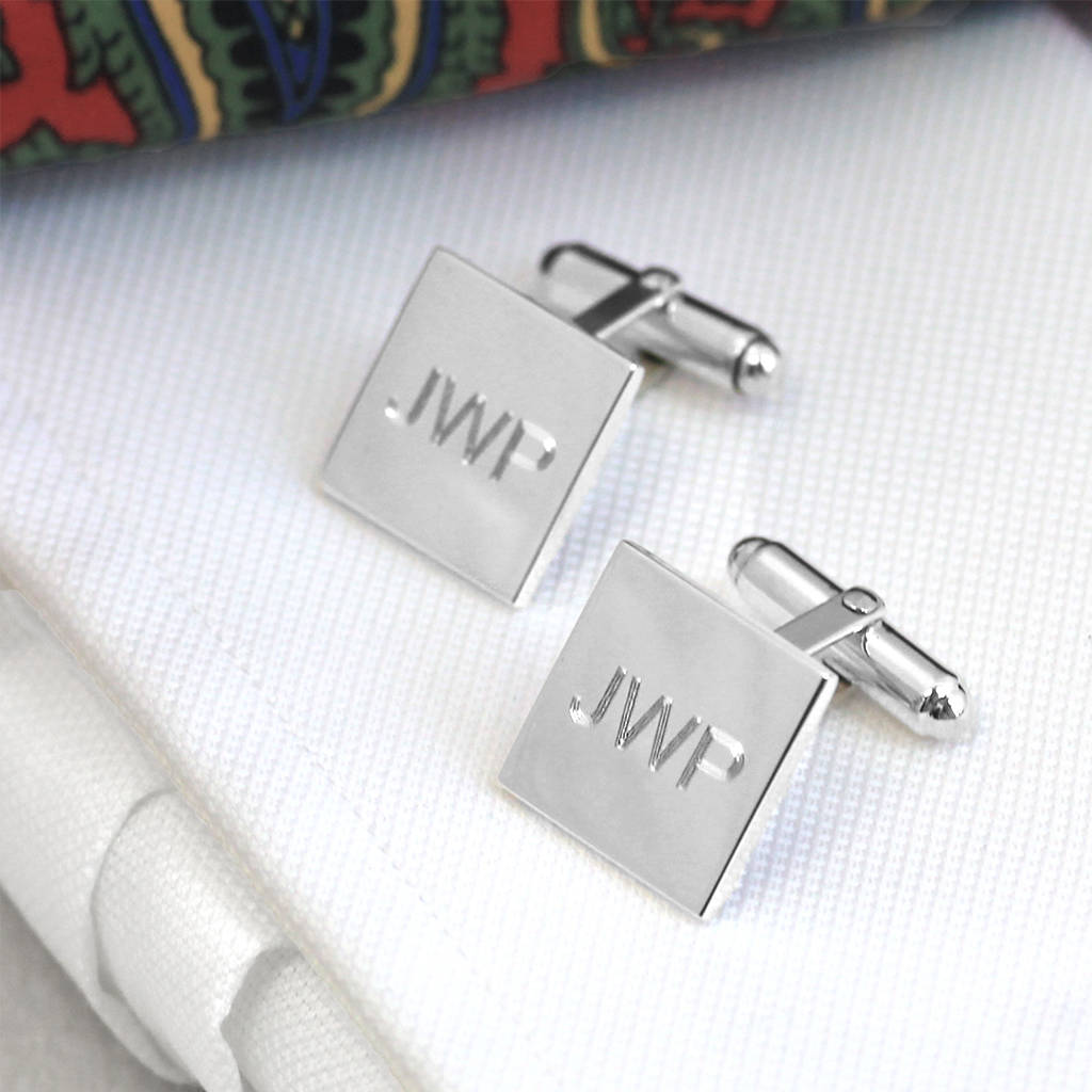 Personalised Square Sterling Silver Cufflinks, 1 of 6