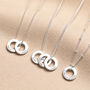 Personalised Name Sterling Silver Mini Family Eternity Hoops Necklace, thumbnail 1 of 3