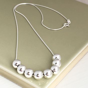 80th Birthday Handmade Silver Bead Necklace, 5 of 5