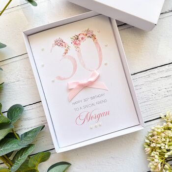 Personalised 30th Birthday Card In Pink, 9 of 12
