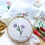 Birth Flower Embroidery Hobby Napkin Set Craft Kit Gift, thumbnail 1 of 7