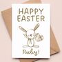 Personalised Cute Easter Bunny Card, thumbnail 1 of 3