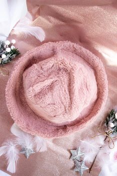 Baby Pink Fluffy Bucket Hat, 4 of 4