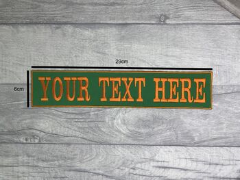 Large 29cm Straight One Line Rectangle Personalised Text Embroidered Fabric Iron On Patch, 3 of 6