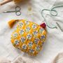 Kimaya Saffron Yellow Cosmetic Bag, thumbnail 1 of 3