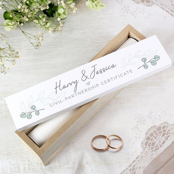 Personalised Botanical Wedding Certificate Holder, 4 of 5