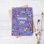 Floral Thank You Card For Women, Purple Flowers, For Her, thumbnail 2 of 2