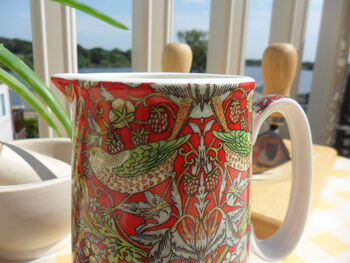 Small Jug In Red Strawberry Thief Design, 5 of 9