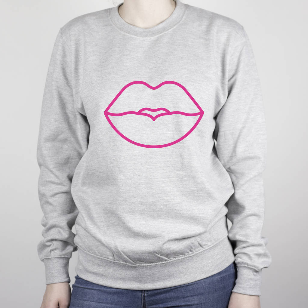 Neon Lips Kiss Sweatshirt, 1 of 3