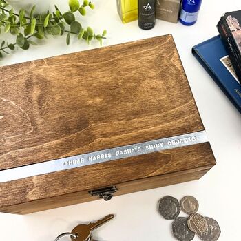 Personalised Wooden Cufflink Or Trinket Box, 5 of 10