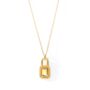 Gold Plated Cz Padlock Pendant Necklace, thumbnail 3 of 4