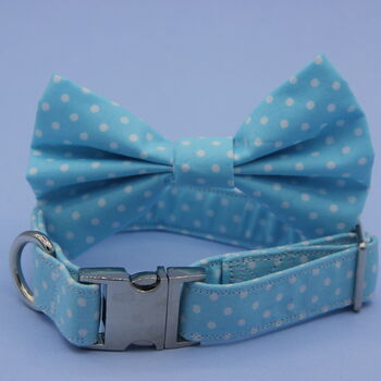 Baby Blue Polkadot Dog Bow Tie, 5 of 6