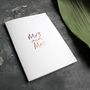 'Mrs And Mrs' Hand Rose Gold Foil Wedding Card, thumbnail 1 of 4