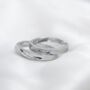 Sterling Silver Couple Promise Band Zircon Ring Set, thumbnail 1 of 3