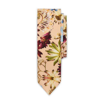 Kingscote Peach Floral Silk Tie, 2 of 3