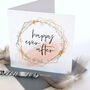 Gold Leaf Happy Ever After Wedding Card, thumbnail 2 of 3