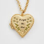 Gold Forget Me Not Heart Locket Necklace, thumbnail 3 of 9