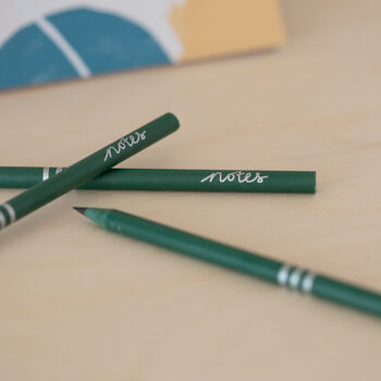 Notes Pack Of Three Recycled Pencils Olive, 2 of 3