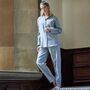Women's 'Chalk' Stripe Brushed Cotton Pyjama Set, thumbnail 1 of 3