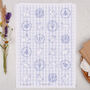 Blue Gingham Floral Rabbit Circle Sticker Sheet, thumbnail 1 of 2