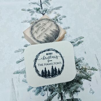 Christmas Personalised Gift Labels Rubber Stamp, 6 of 6