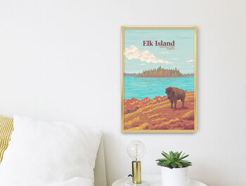 Elk Island National Park Canada Travel Poster Art Print, 2 of 8