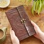 Handcrafted Indra Xl Embossed Leather Journal, thumbnail 3 of 11