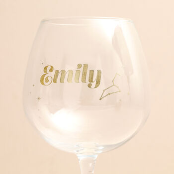 Personalised Gold Name And Constellation Gin Glass, 2 of 5