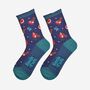 Women's Bamboo Socks Navy Blue Christmas Robins, thumbnail 1 of 5