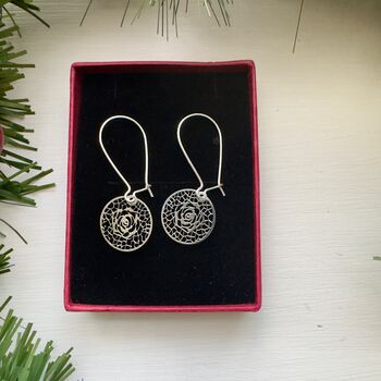 Sterling Silver Disc Drop Earrings, 6 of 7
