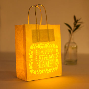 Personalised Happy Birthday Lantern Bag Name, 4 of 4