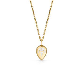 White Serene Aqua Blue Glowing Pendant Necklace With Uv Keyring Torch, 2 of 6