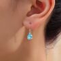 Sterling Silver Topaz Blue Cz Droplet Drop Earrings, thumbnail 6 of 12