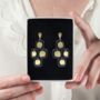Black And Gold Mirror Statement Drop Earrings, thumbnail 3 of 4