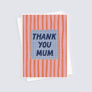Thank You Mum Stripey Modern Mother's Day Card, 3 of 4