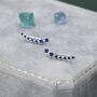 Sterling Silver Sapphire Blue Cz Ear Crawler Earrings, thumbnail 2 of 10