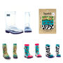 Squelch Transparent Wellies And Three Sock Set Monkeys, thumbnail 2 of 8