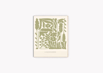 Botanical Green Flower Print, 3 of 3