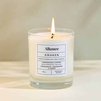 Handmade Awaken Scented Soy Wax Candle Gift, 2 of 5