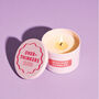 Funny Self Care Gift Overthinkers Club Pink Tin Candle, thumbnail 1 of 6