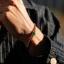 Silver Malachite Gemstone Cuban Bracelet For Men, thumbnail 6 of 11