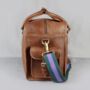 'Oxley' Men's Leather Weekend Holdall Bag In Cognac, thumbnail 6 of 8