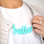 Bright And Bold Hello Necklace, thumbnail 1 of 8