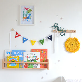 Personalised Colourful Bunting Boys Bedroom, 6 of 8