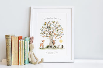 Personalised Woodland Pear Tree Baby Picture, 2 of 9