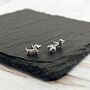 Sterling Silver Dachshund Puppy Stud Earrings, thumbnail 3 of 9